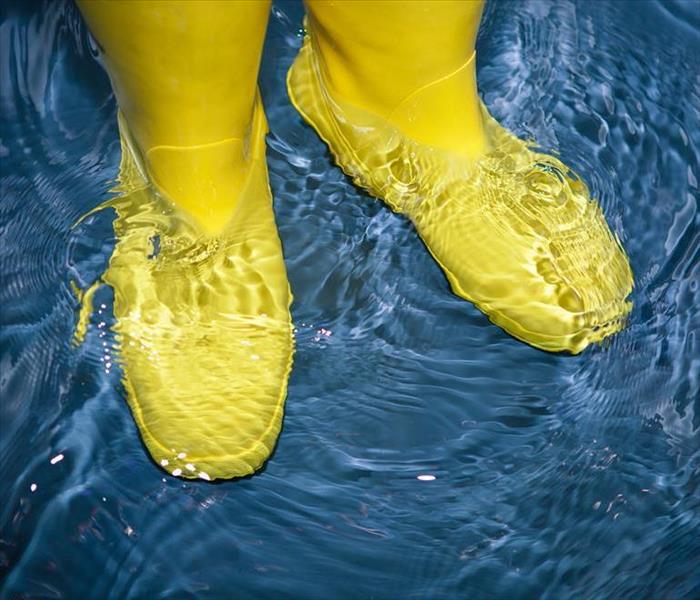 Rain boots in standing water